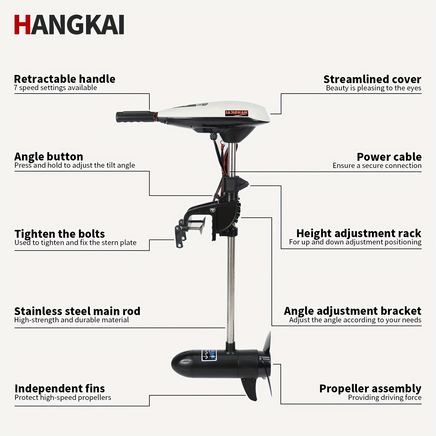 KOETSU HANGKAI 55/65 LBS Thrus - Fishing Boat Outboard Motor 评论和价格