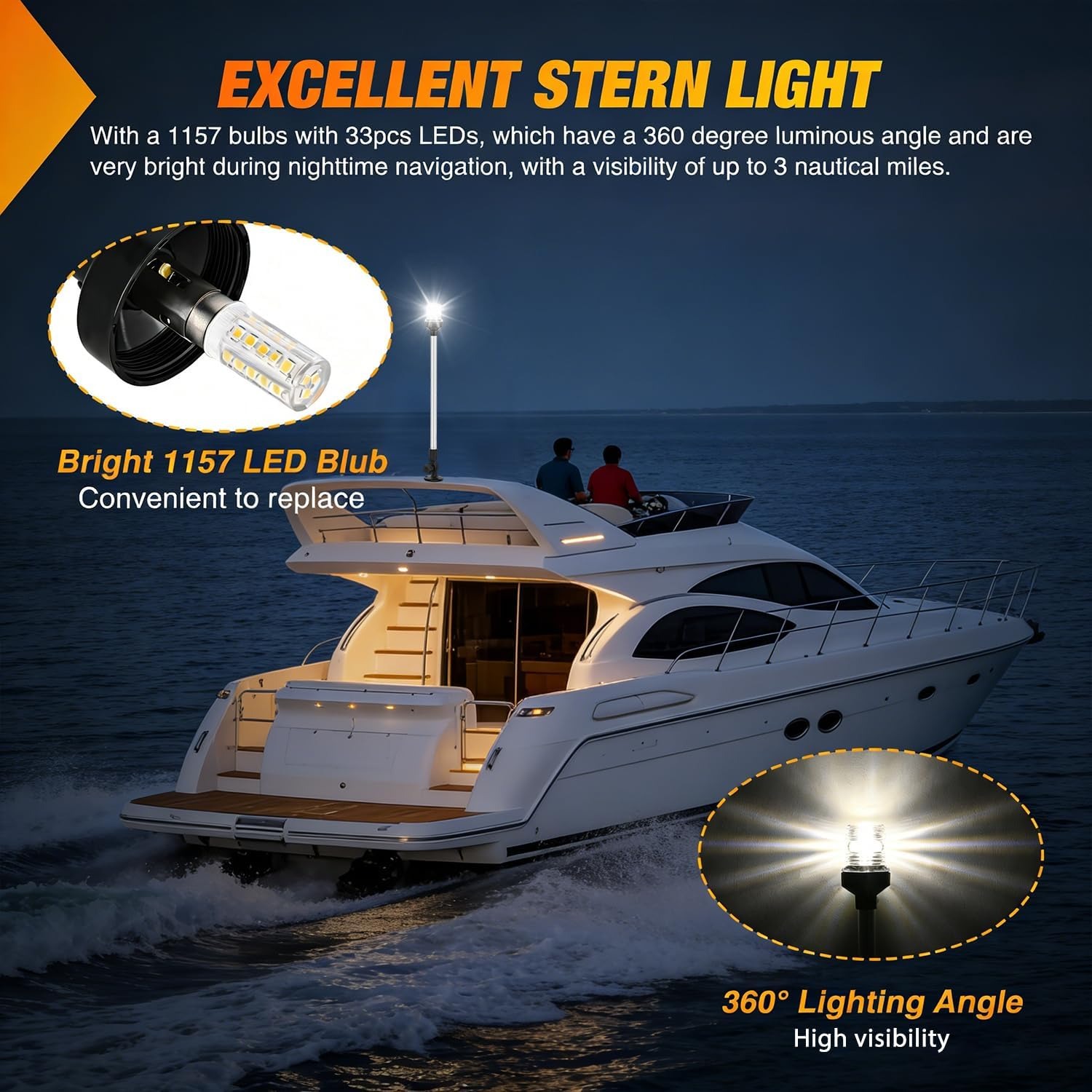 Nilight Marine Boat Stern Ligh - Fishing Boat Navigation Light 评论和价格